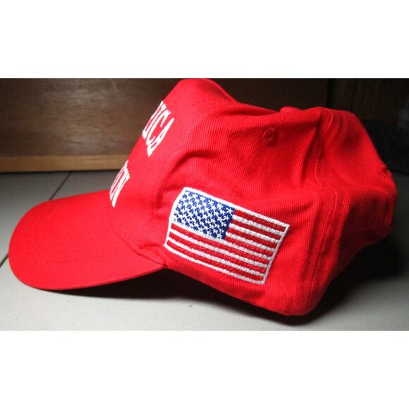 Trump Men's Baseball Cap Red Make America Great Again Hook and Loop One Size - Picture 4 of 4